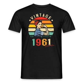 1961 Vintage Édition limitée Cadeau Femmes - T-shirt homme - noir - Devant - AI Model Male 178 light (178cm)