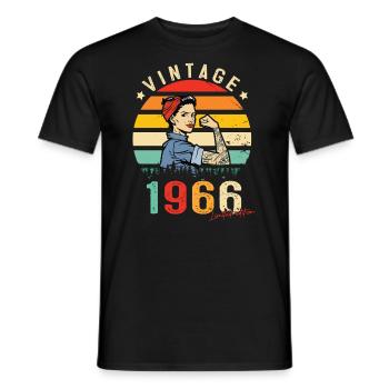 1966 Vintage Édition limitée Cadeau Femmes - T-shirt homme - noir - Devant - AI Model Male 178 light (178cm)