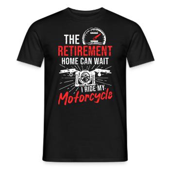 Moto Retraité Maison de retraite Motard Grand-père Chopper - T-shirt homme - noir - Devant - AI Model Male 178 light (178cm)