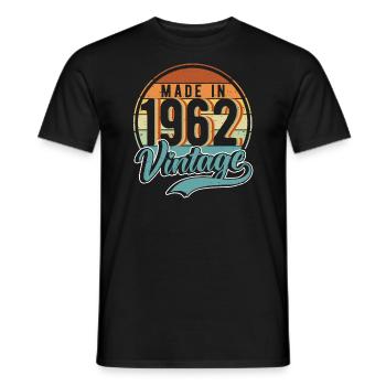 1962 January Vintage 60 Years Birthday Gift - Men's T-Shirt - black - Front - AI Model Male 178 light (178cm)
