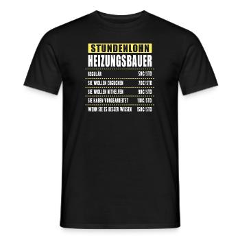 Stundenlohn Heizungsbauer - Männer T-Shirt - Schwarz - Vorne - AI Model Male 178 light (178cm)