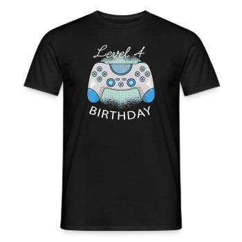 Niveau 4 Cadeau d’anniversaire de jeu - T-shirt homme - noir - Devant - AI Model Male 178 light (178cm)
