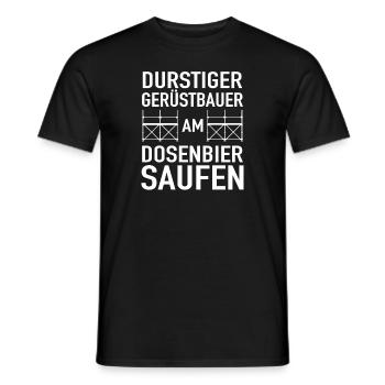 Durstiger Gerüstbauer Dosenbier Saufen Baugerüst - Männer T-Shirt - Schwarz - Vorne - AI Model Male 178 light (178cm)