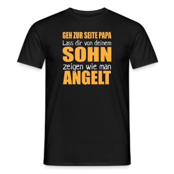 Papa Lass Von Deinem Sohn Zeigen Wie Man Angelt - Männer T-Shirt - Schwarz - Vorne - AI Model Male 178 light (178cm)