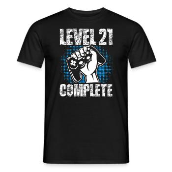 Level 21 Complete Geburtstagsgeschenk 21 Jahre - Männer T-Shirt - Schwarz - Vorne - AI Model Male 178 light (178cm)