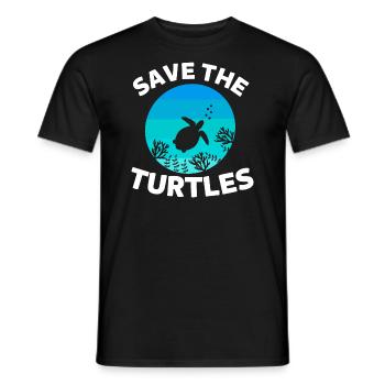Animal Lovers Sea Animal Gift Turtle - Men's T-Shirt - black - Front - AI Model Male 178 light (178cm)