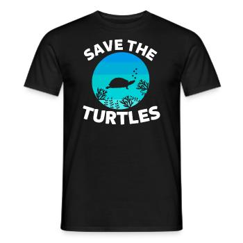 Sauvez les tortues Tortue de mer rétro - T-shirt homme - noir - Devant - AI Model Male 178 light (178cm)