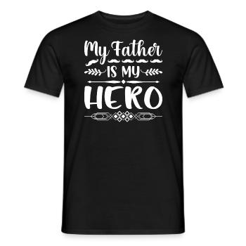 My father is my hero - Men's T-Shirt - black - Front - AI Model Male 178 light (178cm)