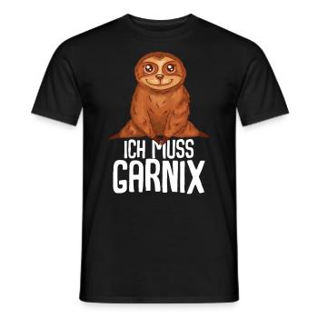 ich muss garnix Faultier - Männer T-Shirt - Schwarz - Vorne - AI Model Male 178 light (178cm)