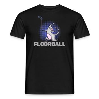 Floorball Floorball Mouse Bandy - Men's T-Shirt - black - Front - AI Model Male 178 light (178cm)
