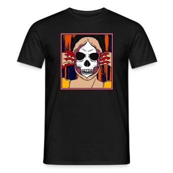SKULL WOMAN Halloween Apokalypse Horror Monster - Männer T-Shirt - Schwarz - Vorne - AI Model Male 178 light (178cm)
