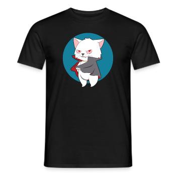 VAMPIRE CAT Halloween Vampir Horror Monster - Männer T-Shirt - Schwarz - Vorne - AI Model Male 178 light (178cm)