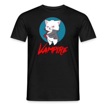 VAMPIRE CAT Halloween Vampir Horror Monster - Männer T-Shirt - Schwarz - Vorne - AI Model Male 178 light (178cm)