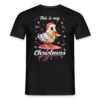 lustig Ente Weihnachten Weihnachtsschlafanzug - Männer T-Shirt - Schwarz - Vorne - AI Model Male 178 light (178cm)