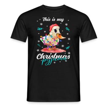 lustig Ente Weihnachten Weihnachtsschlafanzug - Männer T-Shirt - Schwarz - Vorne - AI Model Male 178 light (178cm)