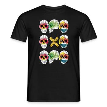 TRIO OF SKULLS - Men's T-Shirt - black - Front - AI Model Male 178 light (178cm)