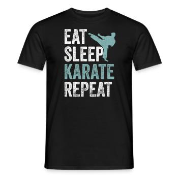Eat Sleep Karate Repeat Karate - Men's T-Shirt - black - Front - AI Model Male 178 light (178cm)