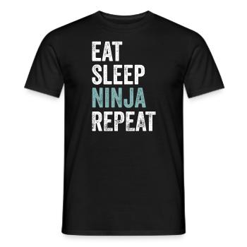 Essen Schlaf Ninja Repeat Ninja - Männer T-Shirt - Schwarz - Vorne - AI Model Male 178 light (178cm)