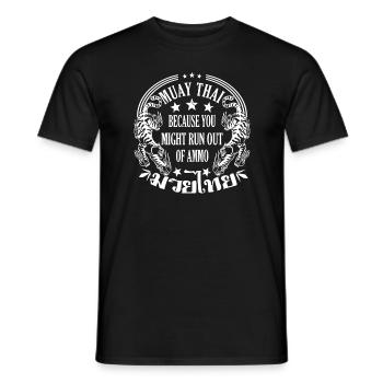 Muay Thai parce que vous manquez de munitions - T-shirt homme - noir - Devant - AI Model Male 178 light (178cm)