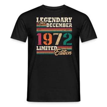 Légendaire Décembre 1972 édition limitée - T-shirt homme - noir - Devant - AI Model Male 178 light (178cm)