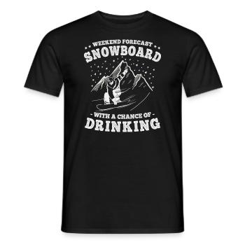Prévisions de fin de semaine Snowboard et consommation d’alcool - T-shirt homme - noir - Devant - AI Model Male 178 light (178cm)