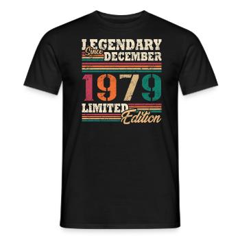 Légendaire Décembre 1979 édition limitée - T-shirt homme - noir - Devant - AI Model Male 178 light (178cm)