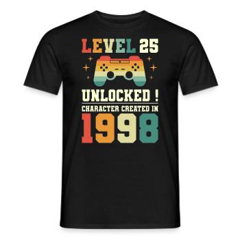 Niveau 25 Anniversaire Gamer 25 Ans - T-shirt homme - noir - Devant - AI Model Male 178 light (178cm)