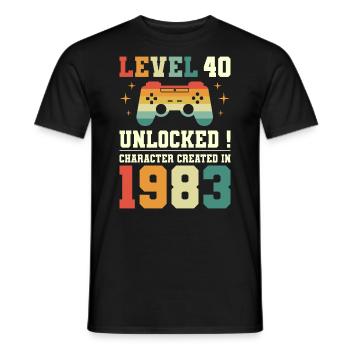 Level 40 Birthday Gamer 40 Jahre - Männer T-Shirt - Schwarz - Vorne - AI Model Male 178 light (178cm)