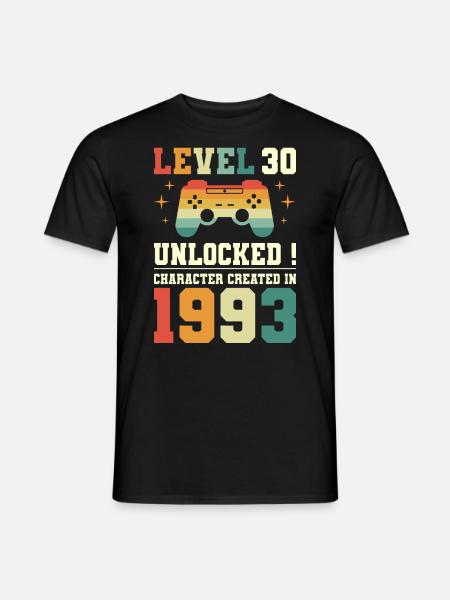 Level 30 Birthday Gamer 30 Jahre - Männer T-Shirt - Schwarz
