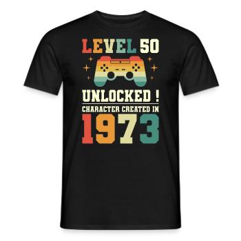 Level 50 Anniversary Gamer 50 Jahre - Männer T-Shirt - Schwarz - Vorne - AI Model Male 178 light (178cm)