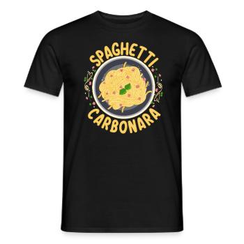 Spaghetti Carbonara | Pasta Liebhaber Köche - Männer T-Shirt - Schwarz - Vorne - AI Model Male 178 light (178cm)