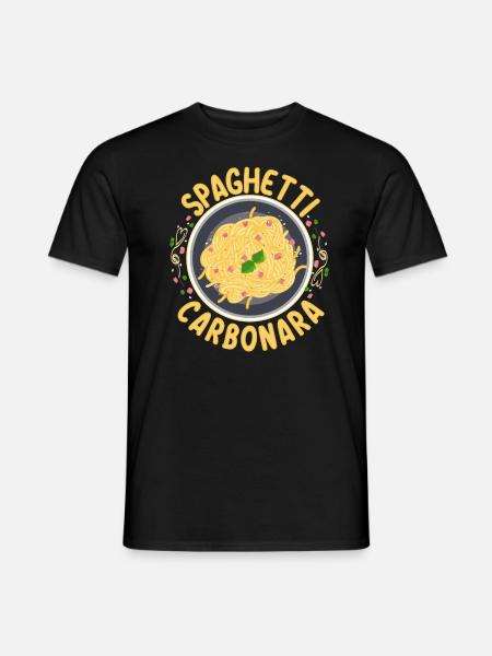 Spaghetti Carbonara | Pasta lovers cooks - Men's T-Shirt - black
