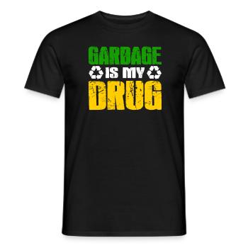 Garbage Is My Drug Garbage Man Retro Gift idea - Männer T-Shirt - Schwarz - Vorne - AI Model Male 178 light (178cm)