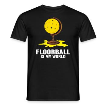 Floorball floorball "Floorball-world" - Men's T-Shirt - black - Front - AI Model Male 178 light (178cm)