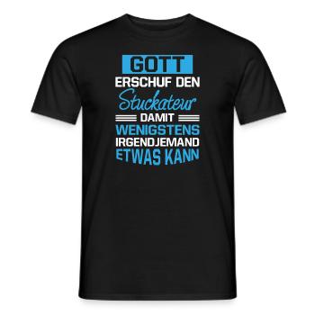 Gott Erschuf Stuckateur Handwerker Geschenk - Männer T-Shirt - Schwarz - Vorne - AI Model Male 178 light (178cm)
