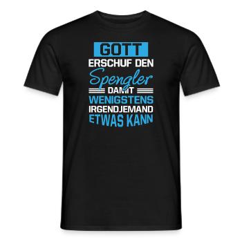 Gott Erschuf Spengler Handwerker Geschenk - Männer T-Shirt - Schwarz - Vorne - AI Model Male 178 light (178cm)