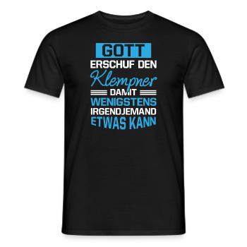 Gott Erschuf Klempner Handwerker Geschenk - Männer T-Shirt - Schwarz - Vorne - AI Model Male 178 light (178cm)