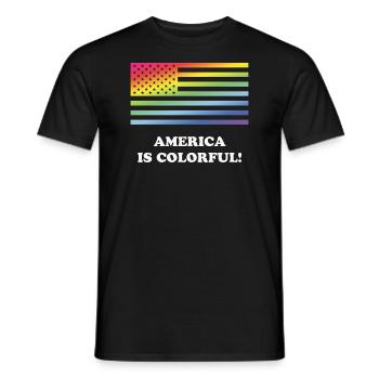 America Is Colorful! (Stars And Stripes) - Men's T-Shirt - black - Front - AI Model Male 178 light (178cm)