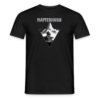 Matterhorn Schweiz Swisse Wanderung Klettern - Männer T-Shirt - Schwarz - Vorne - AI Model Male 178 light (178cm)