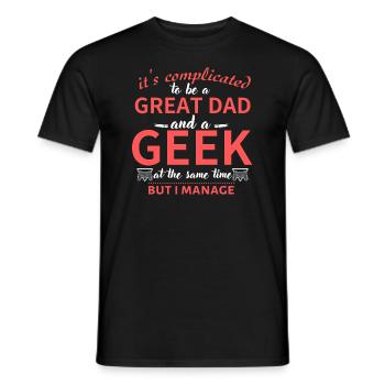 Being a dad and a geek - Men's T-Shirt - black - Front - AI Model Male 178 light (178cm)
