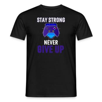 Stay Strong gamer violet - T-shirt homme - noir - Devant - AI Model Male 178 light (178cm)