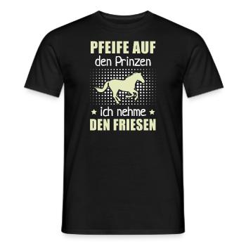 Pfeife Prinzen Nehme Friesen Pferderassen Geschenk - Männer T-Shirt - Schwarz - Vorne - AI Model Male 178 light (178cm)