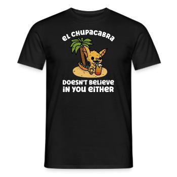 El Chupacabra glaubt auch nicht an Kryptiden - Männer T-Shirt - Schwarz - Vorne - AI Model Male 178 light (178cm)