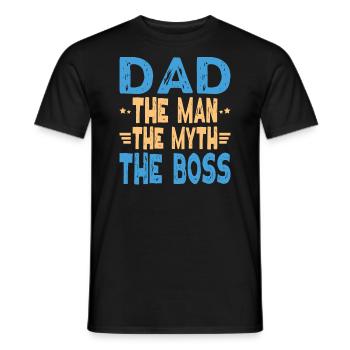 Father's Day Papa - Dad - The Man -The Myth - The - Men's T-Shirt - black - Front - AI Model Male 178 light (178cm)