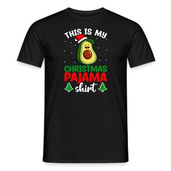 My Christmas Pajamas Avocado Guacamole - Men's T-Shirt - black - Front - AI Model Male 178 light (178cm)