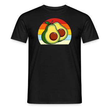 Retro Vintage Avocado Guacamole Lover - Men's T-Shirt - black - Front - AI Model Male 178 light (178cm)