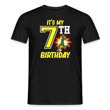 Fußballspieler 7. Geburtstag Fußball Sporttrainer - Männer T-Shirt - Schwarz - Vorne - AI Model Male 178 light (178cm)