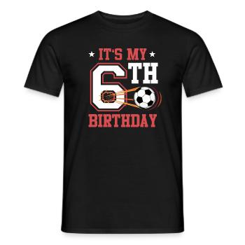 Fußballspieler 6. Geburtstag Fußball Sporttrainer - Männer T-Shirt - Schwarz - Vorne - AI Model Male 178 light (178cm)