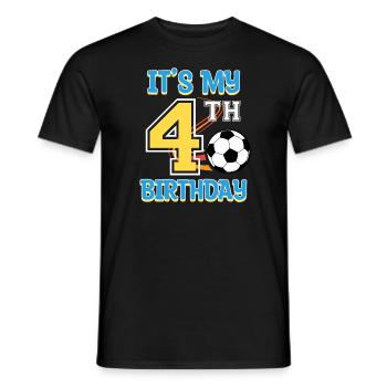 Fußballspieler 4. Geburtstag Fußball Sporttrainer - Männer T-Shirt - Schwarz - Vorne - AI Model Male 178 light (178cm)