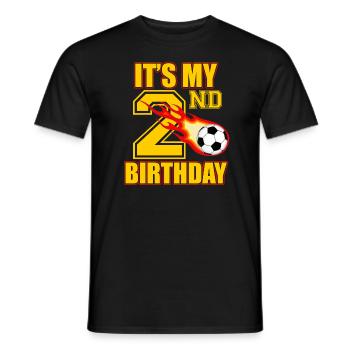 Fußballspieler 2. Geburtstag Fußball Sporttrainer - Männer T-Shirt - Schwarz - Vorne - AI Model Male 178 light (178cm)